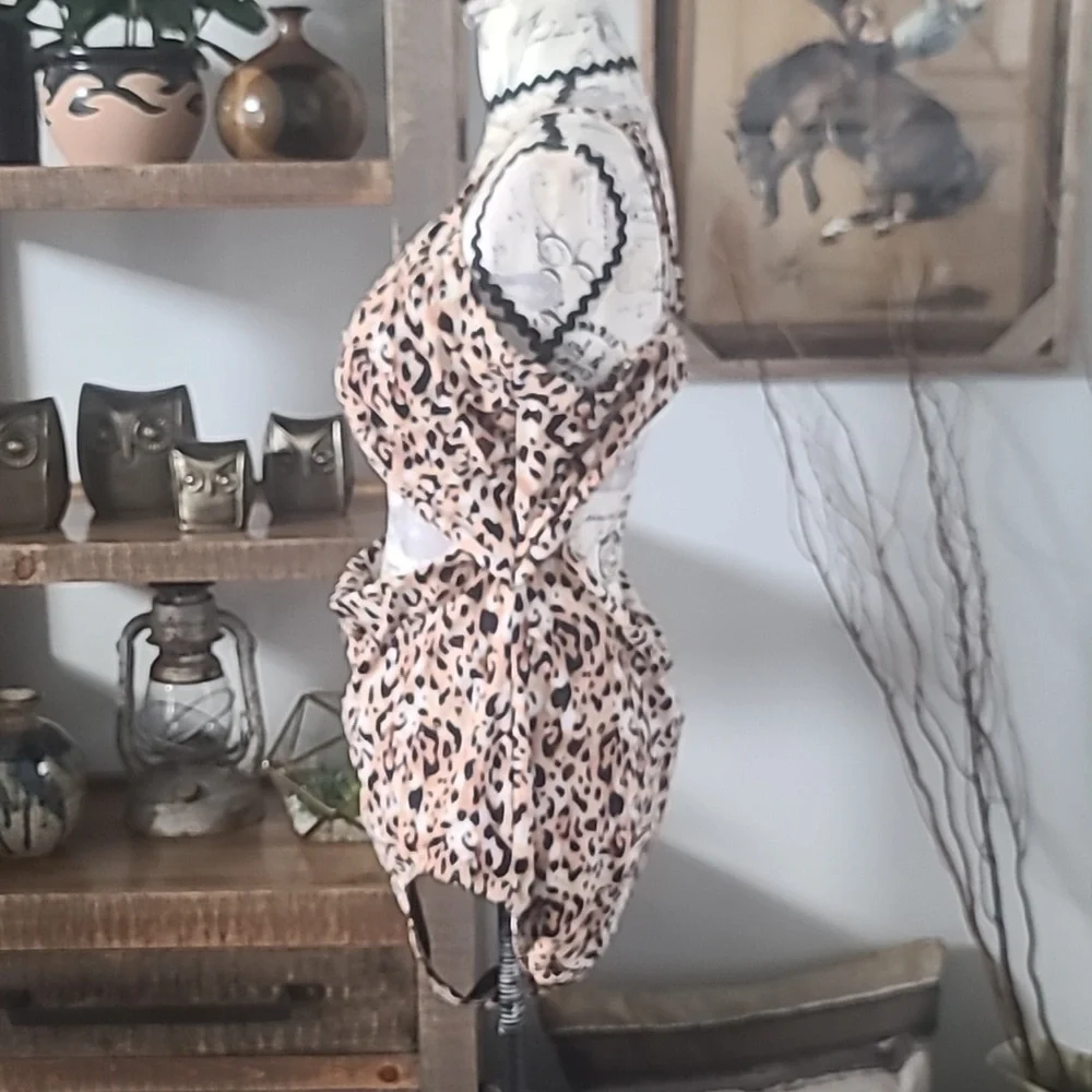 Leopard Print Cutout One-Piece Swimsuit